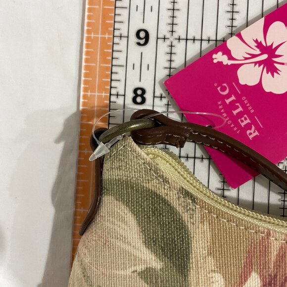NWD RELIC Eliza Floral Women's Small Canvas Hobo Shoulder Bag Leather Trim Purse - Picture 11 of 12